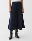 WOOL CASHMERE DOUBLE FACE EMBELLISHED POLKA DOT SKIRT