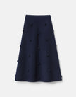 WOOL CASHMERE DOUBLE FACE EMBELLISHED POLKA DOT SKIRT