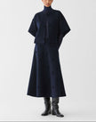 WOOL CASHMERE DOUBLE FACE EMBELLISHED POLKA DOT SKIRT