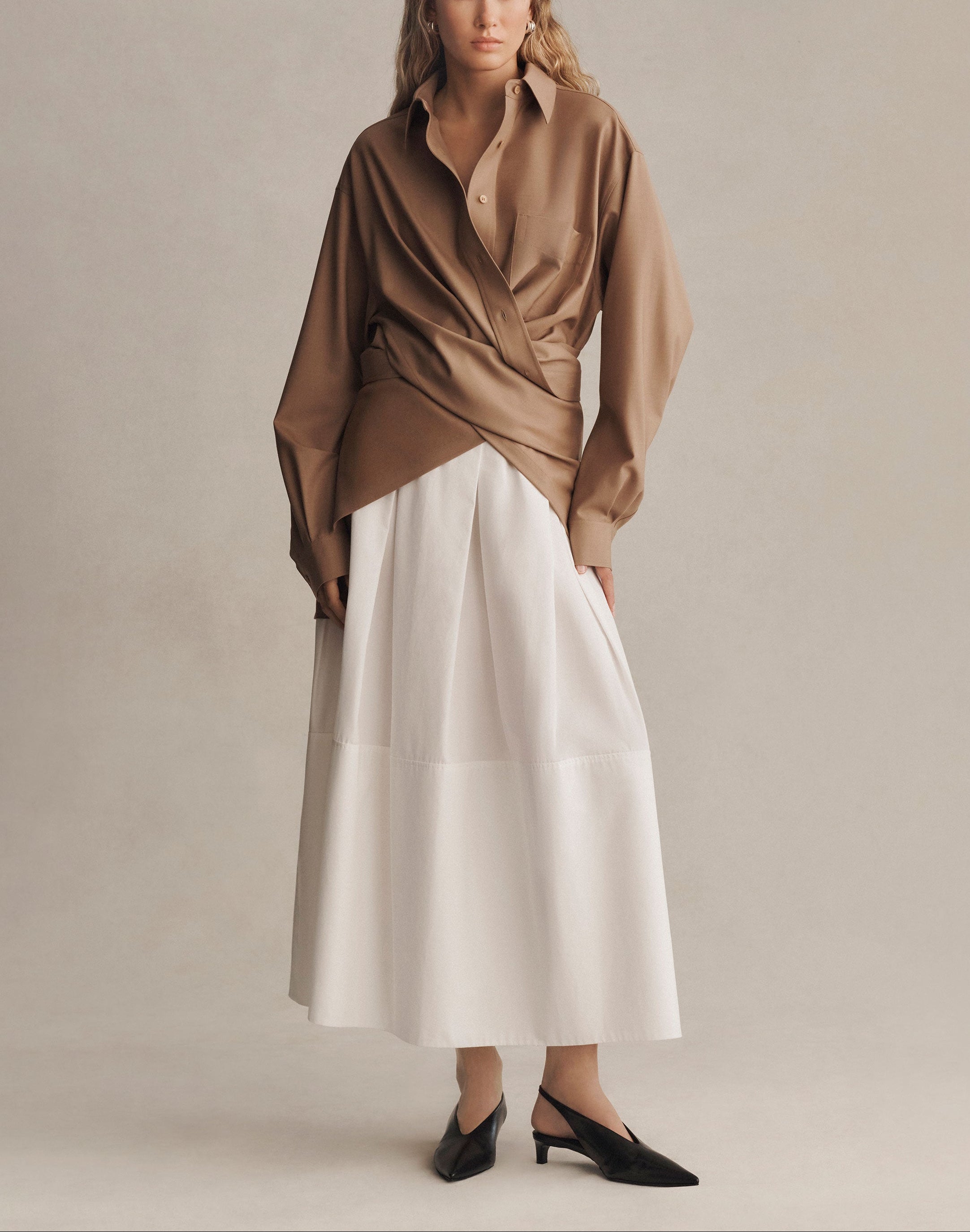 INVERTED PLEAT LONG SKIRT