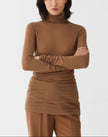 VISCOSE CASHMERE JERSEY ELONGATED FITTED TURTLENECK