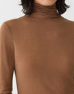 VISCOSE CASHMERE JERSEY ELONGATED FITTED TURTLENECK