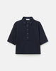 COTTON PIQUE JERSEY CROPPED POLO TOP