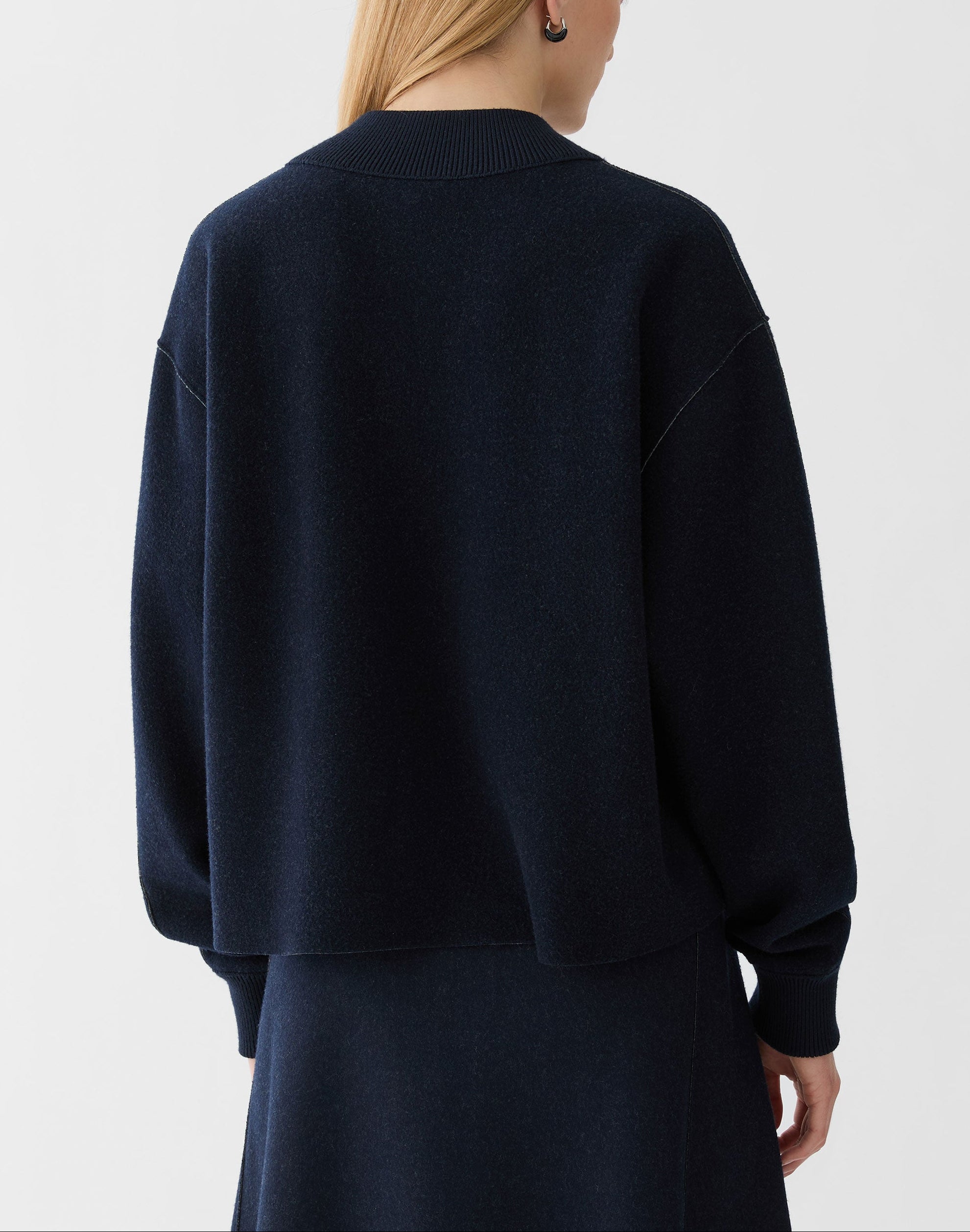 WOOL CASHMERE DOUBLE KNIT REVERSIBLE TOP