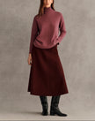 STAND COLLAR SWEATER IN MULBERRY MELANGE