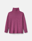 STAND COLLAR SWEATER IN MULBERRY MELANGE