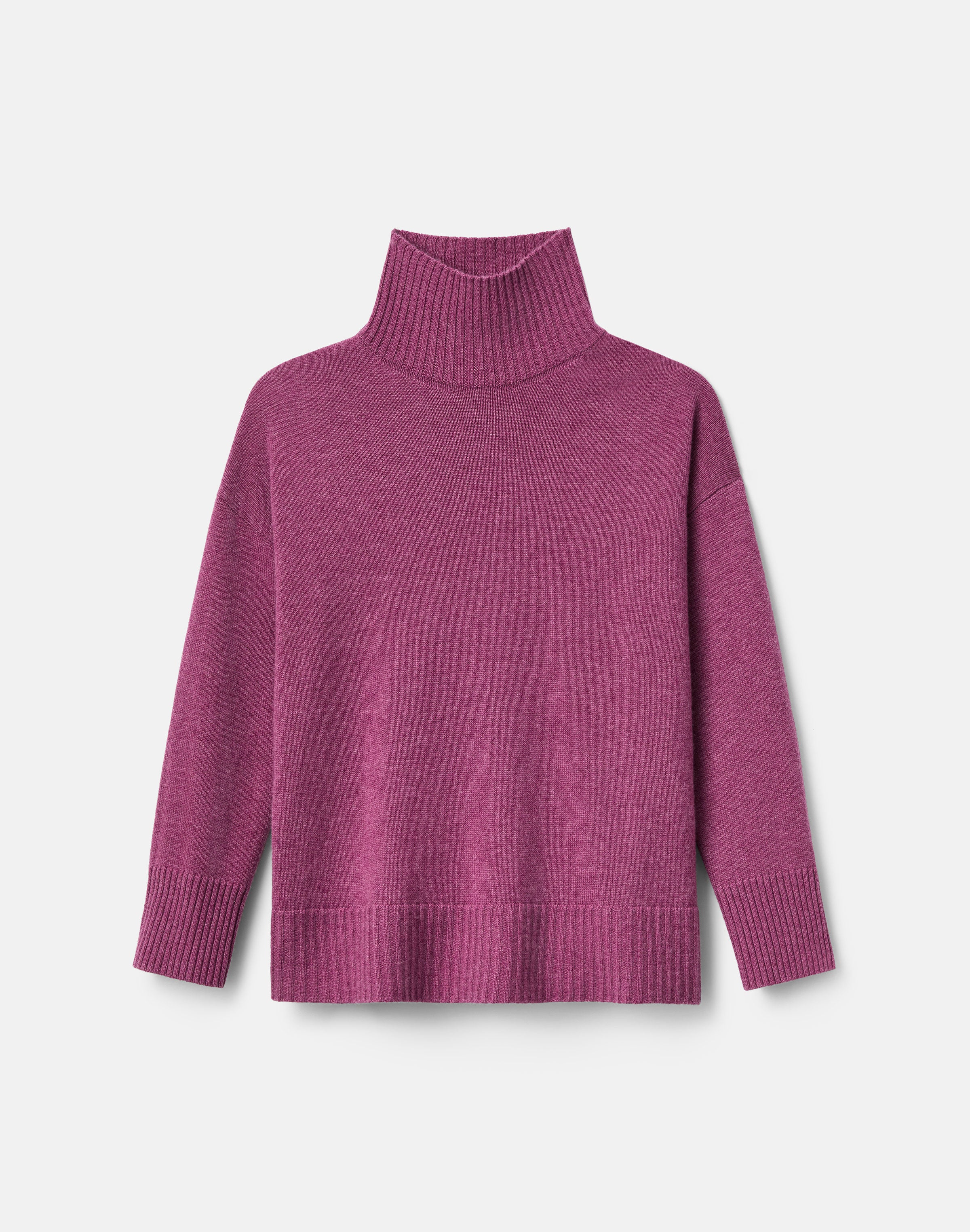 STAND COLLAR SWEATER IN MULBERRY MELANGE