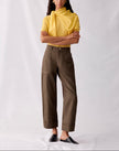 FINE GAUGE CASHMERE CREWNECK SHORT SLEEVE SWEATER IN DAISY