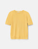 FINE GAUGE CASHMERE CREWNECK SHORT SLEEVE SWEATER IN DAISY