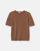 FINE GAUGE CASHMERE CREWNECK SHORT SLEEVE SWEATER