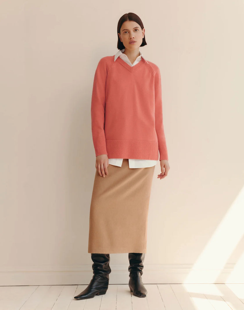 WOOL CASHMERE VNECK SWEATER