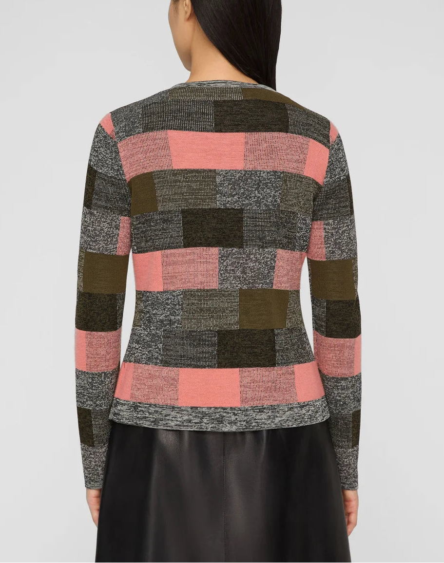 FINESPPUN VOILE CASHMERE JACQUARD BUTTON CARDIGAN