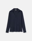 RESPONSIBLE MATTE CREPE SPLIT COLLAR SWEATER