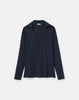 RESPONSIBLE MATTE CREPE SPLIT COLLAR SWEATER