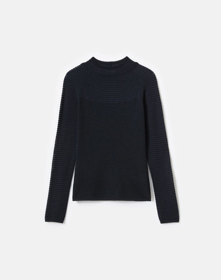 RESPONSIBLE FINE GAUGE MERINO TEXTURED STRIPE SWEATER