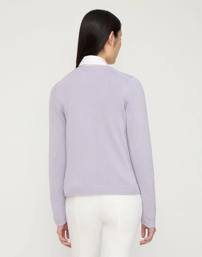 COTTON SILK VNECK BOMBER CARDIGAN