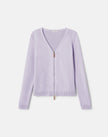 COTTON SILK VNECK BOMBER CARDIGAN