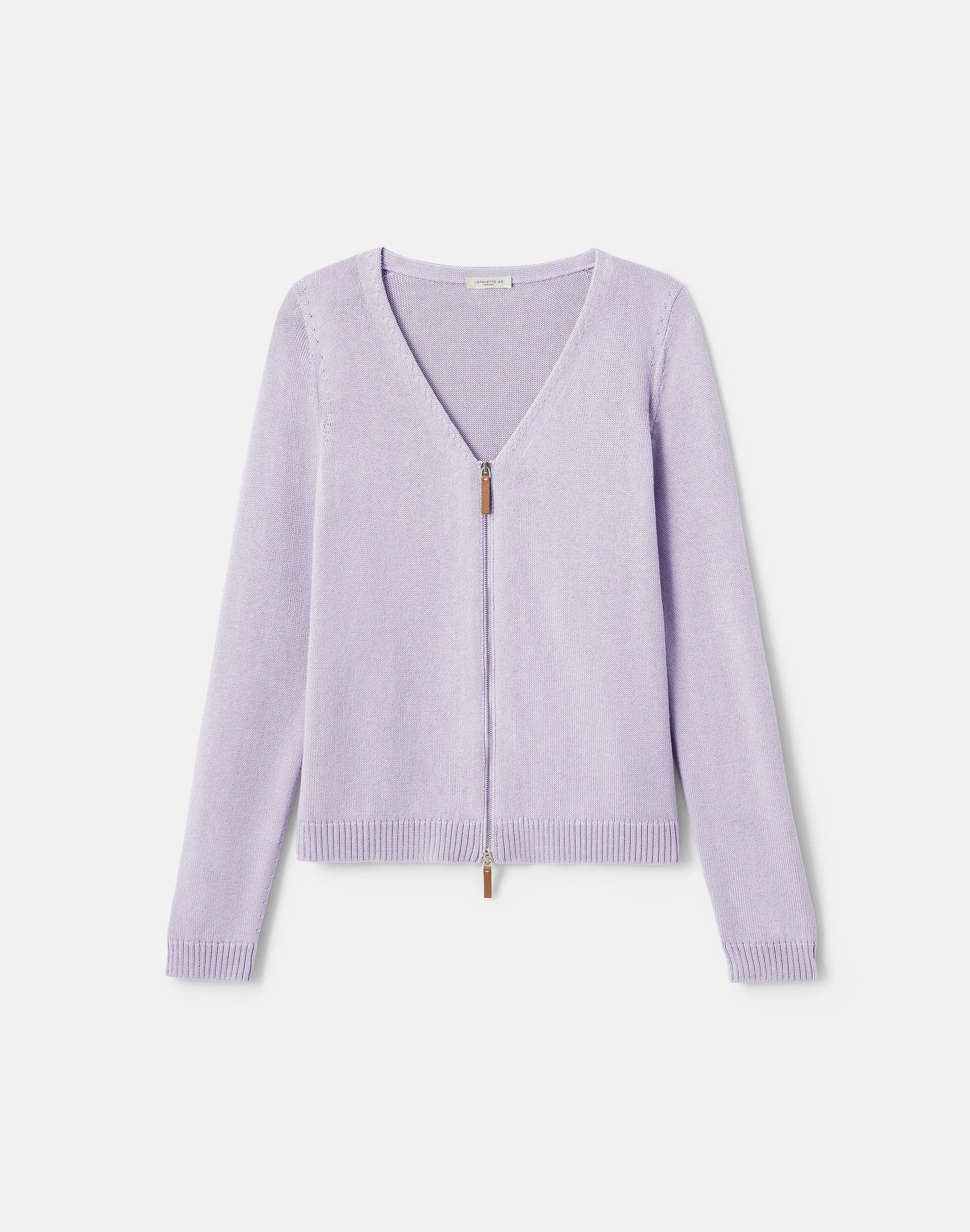 COTTON SILK VNECK BOMBER CARDIGAN