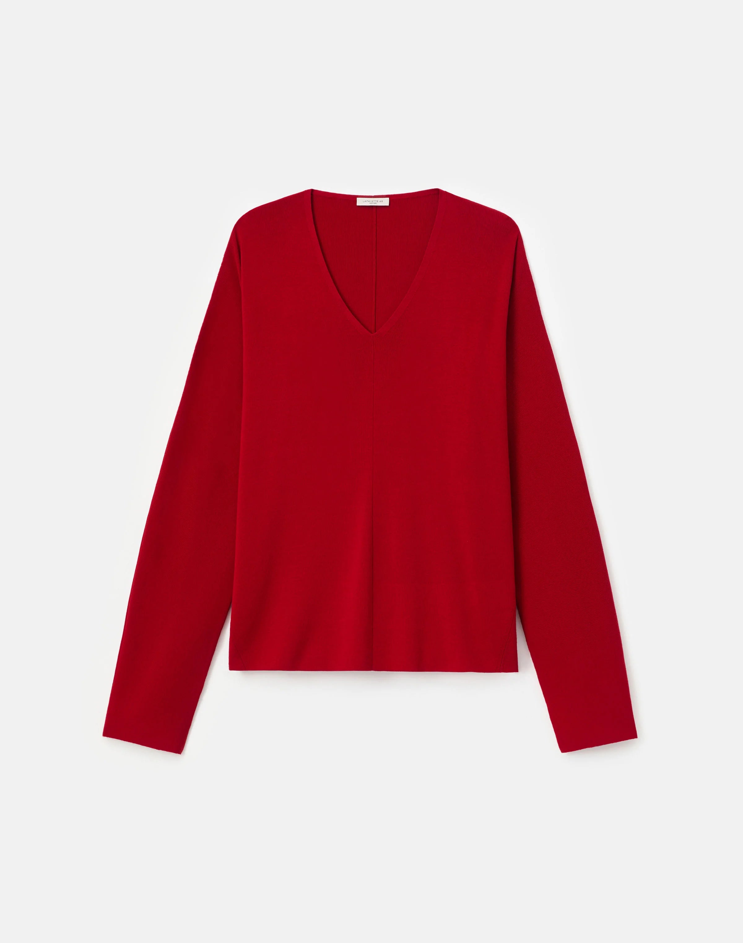 RESPONSIBLE MATTE CREPE RIBBED VNECK SWEATER