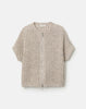 METALLIC FLAX LINEN COTTON POINTELLE SWEATER