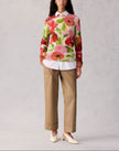 BLOSSOM PRINT CASHMERE SWEATER