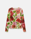 BLOSSOM PRINT CASHMERE SWEATER