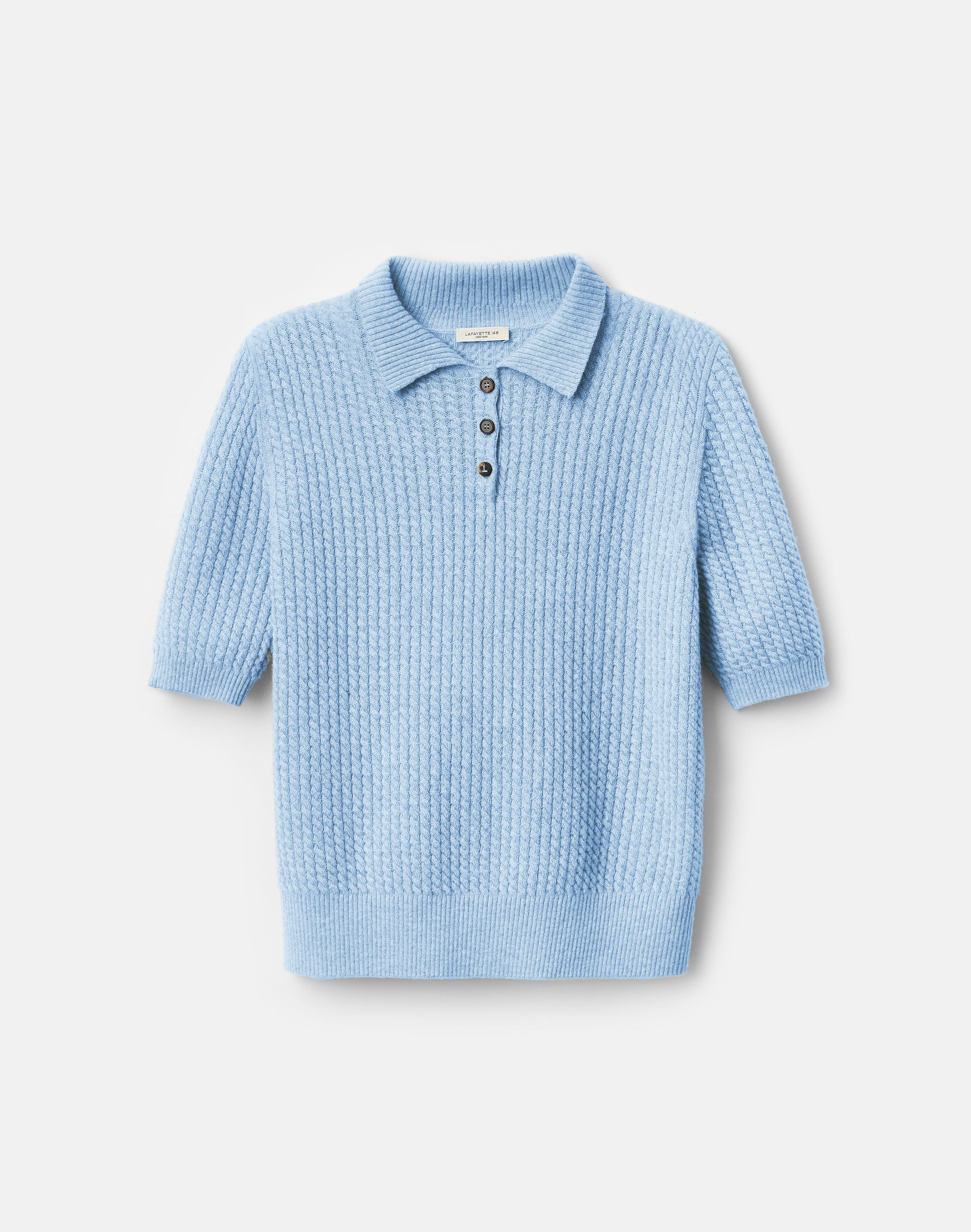 CABLED POLO SWEATER