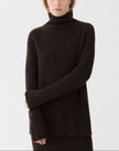 CABLED STAND COLLAR SWEATER