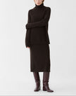 CABLED STAND COLLAR SWEATER