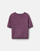 POLKA DOT JACQUARD CASHMERE DONEGAL SHORT SLEEVE SWEATER