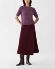POLKA DOT JACQUARD CASHMERE DONEGAL SHORT SLEEVE SWEATER
