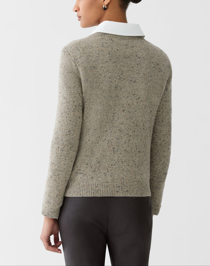 CASHMERE DONEGAL CREW NECK SWEATER