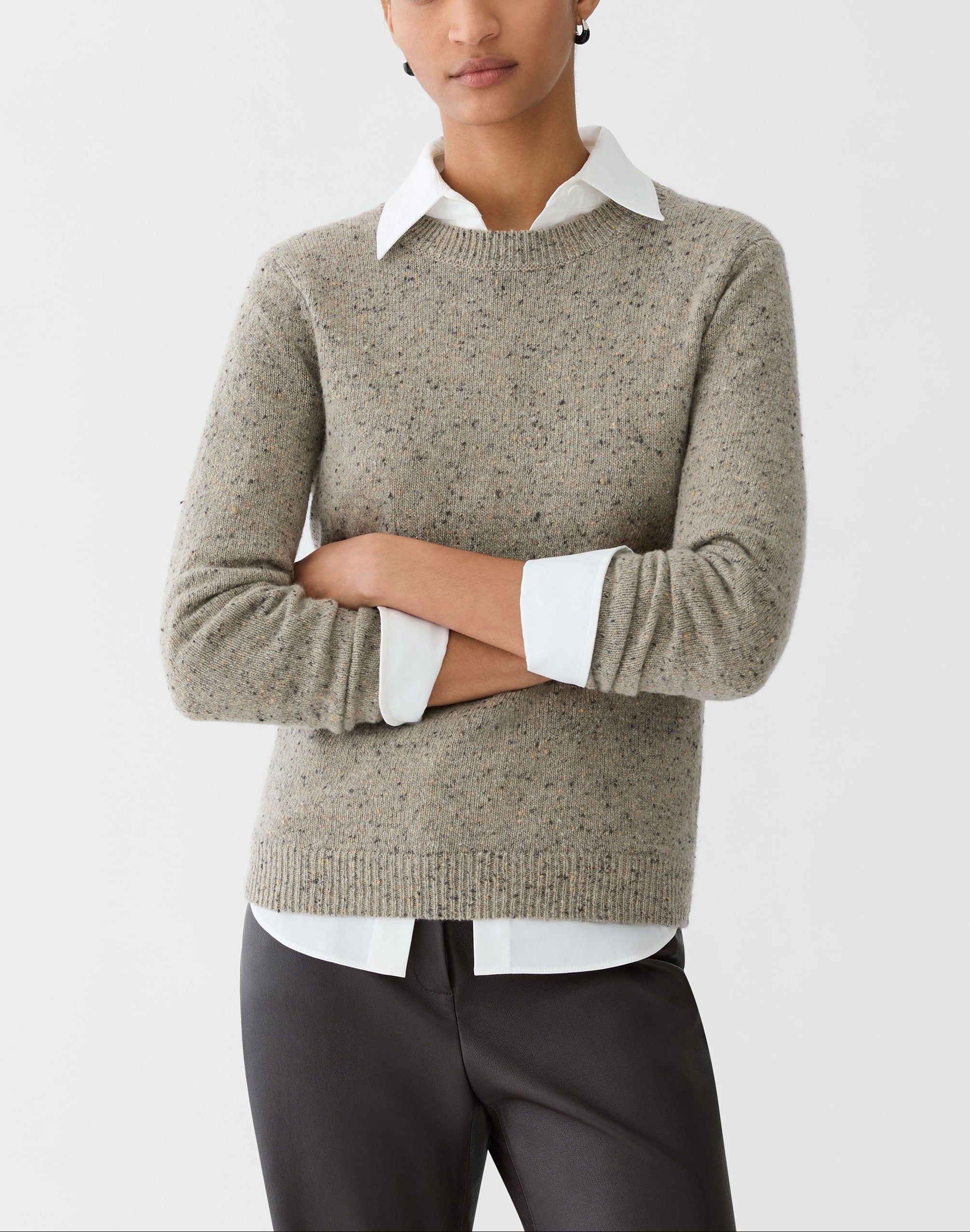 CASHMERE DONEGAL CREW NECK SWEATER