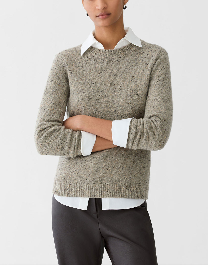 CASHMERE DONEGAL CREW NECK SWEATER