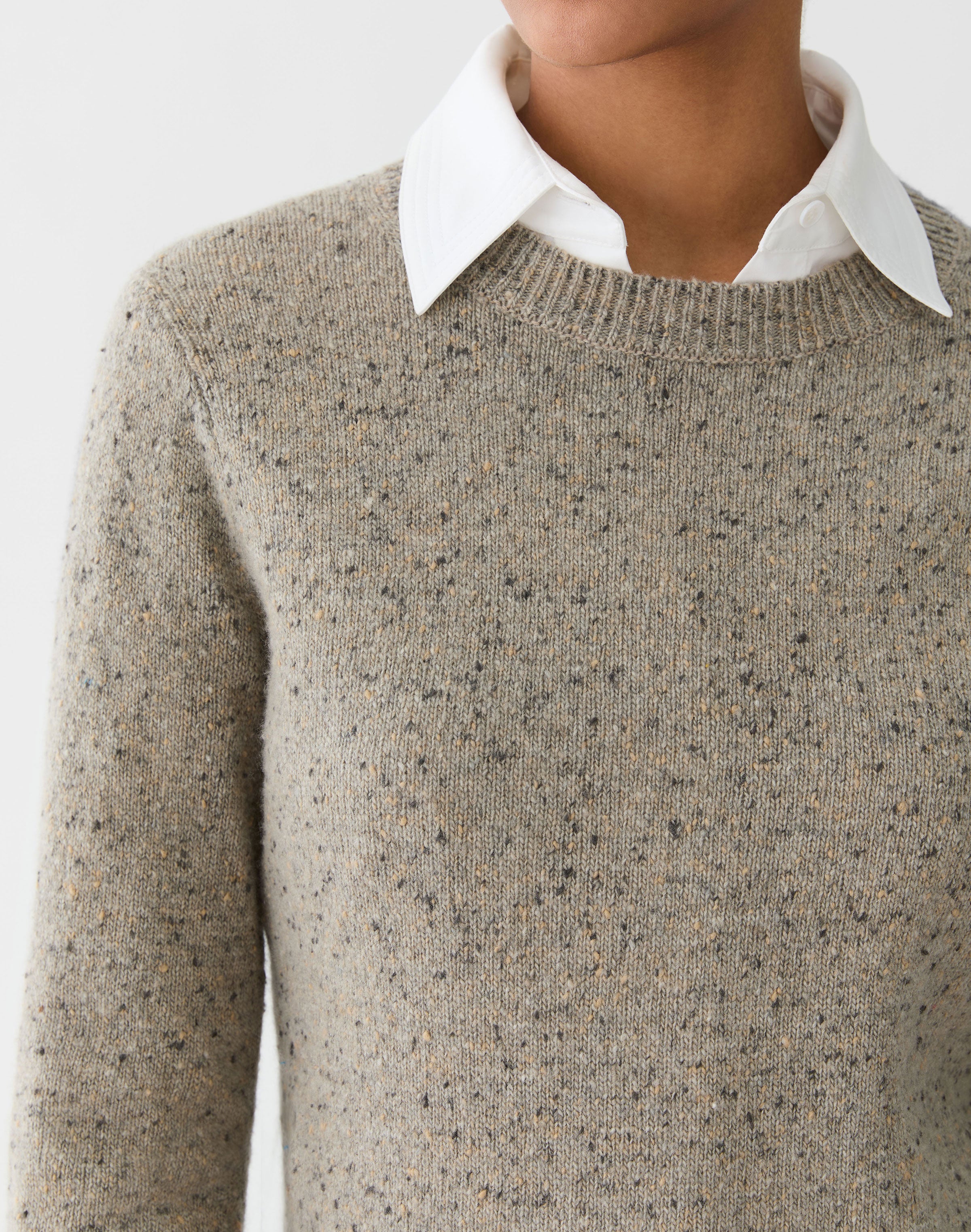 CASHMERE DONEGAL CREW NECK SWEATER