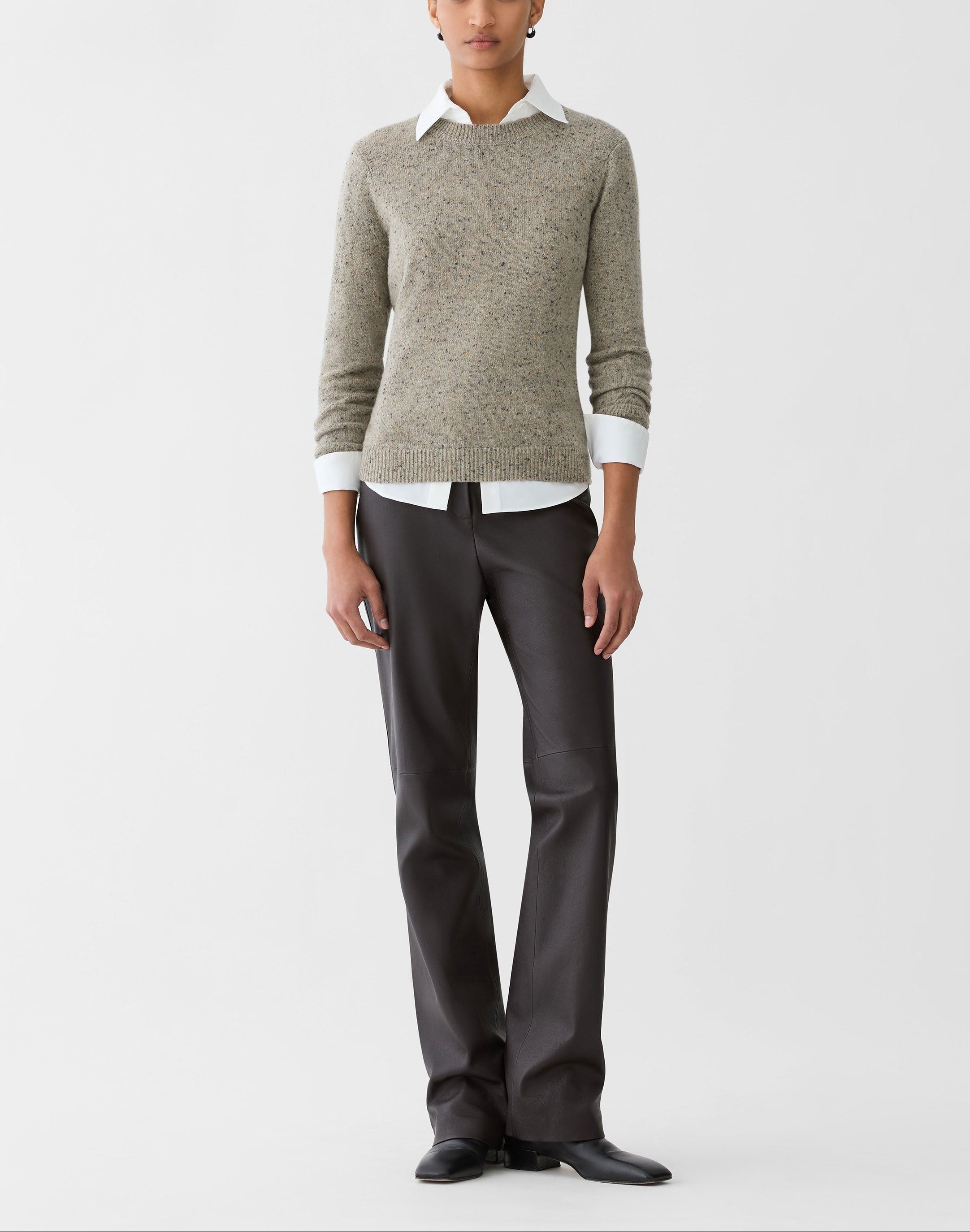 CASHMERE DONEGAL CREW NECK SWEATER