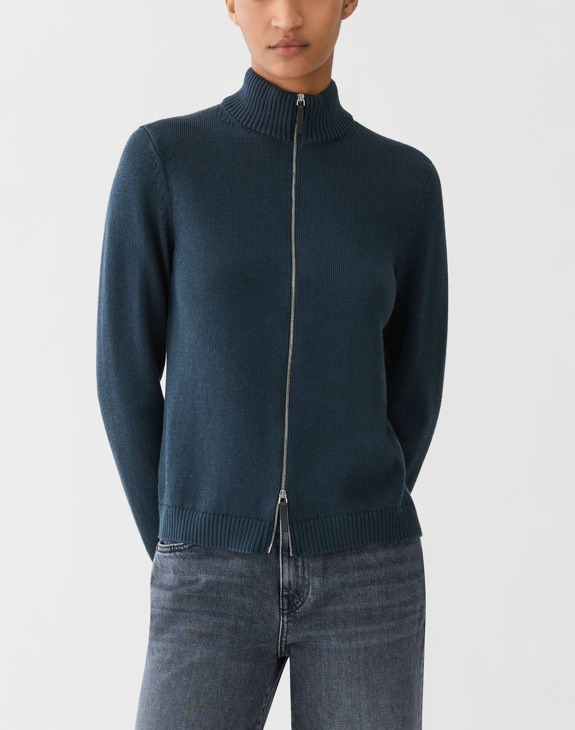 COTTON SILK BOMBER CARDIGAN