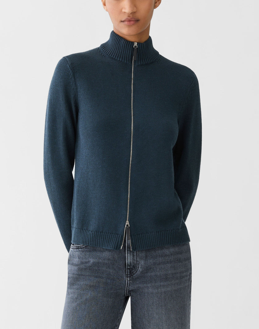 COTTON SILK BOMBER CARDIGAN