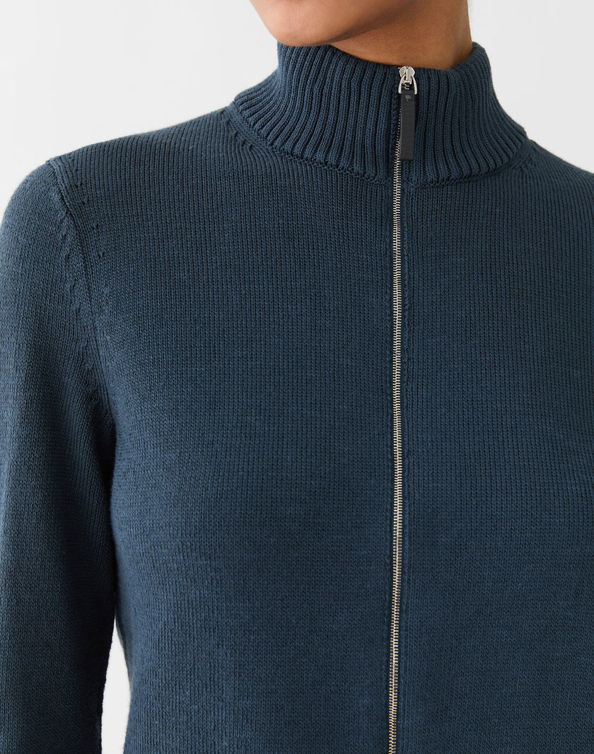 COTTON SILK BOMBER CARDIGAN