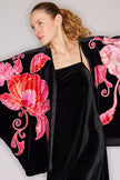 NATALIE VELVET APPLIQUED COCOON CARDIGAN
