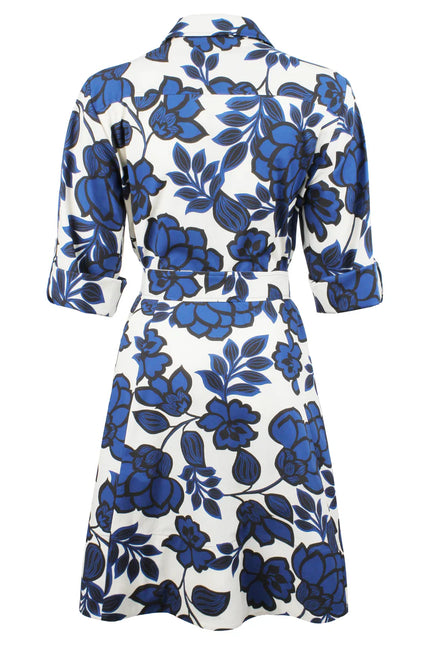 SHORT LAINE DRESS NAVY ROSES