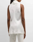 HAMMERED SATIN COWL TOP