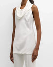 HAMMERED SATIN COWL TOP