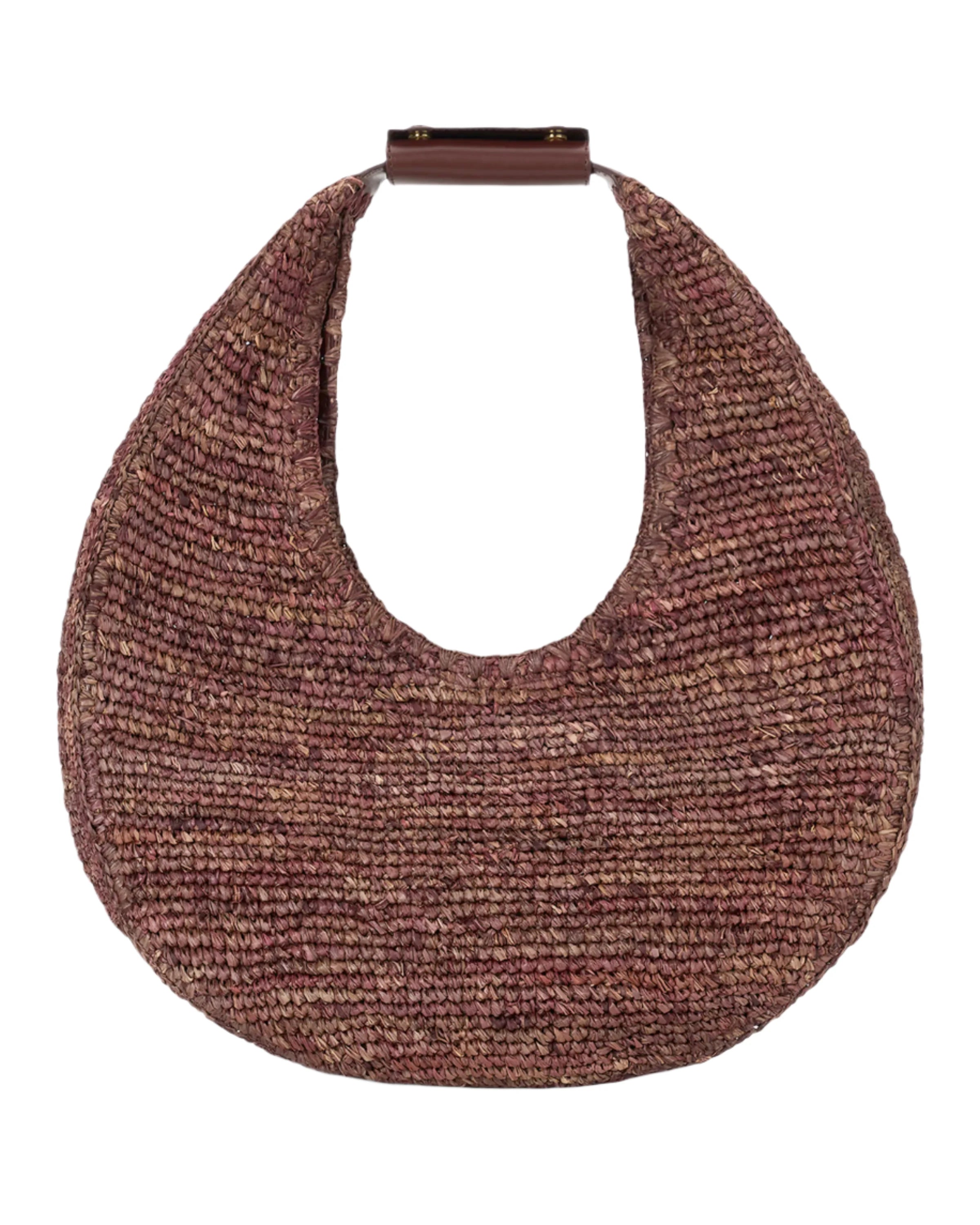 LARGE RAFFIA MOON TOTE BAG