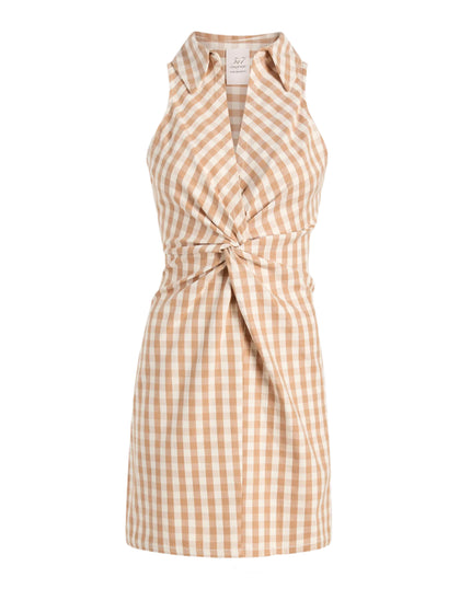 GINGHAM DENIM SLEEVELESS MCKENNA DRESS