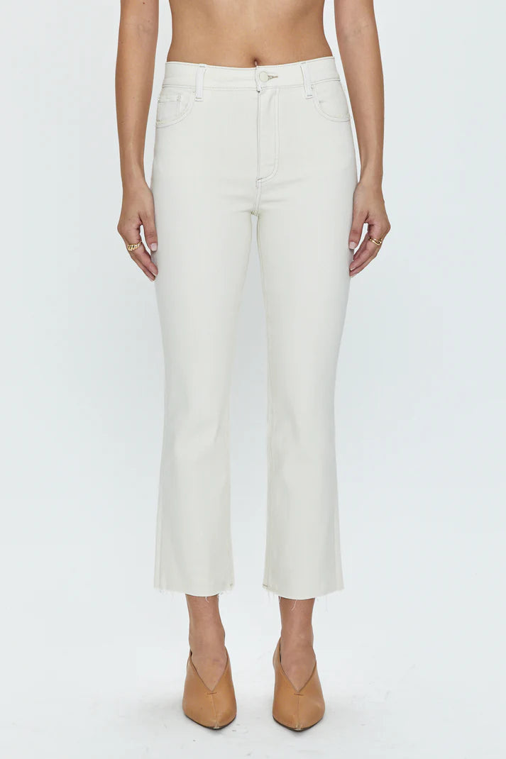 LENNON HIGH RISE CROP BOOT JEAN IN SAND STONE