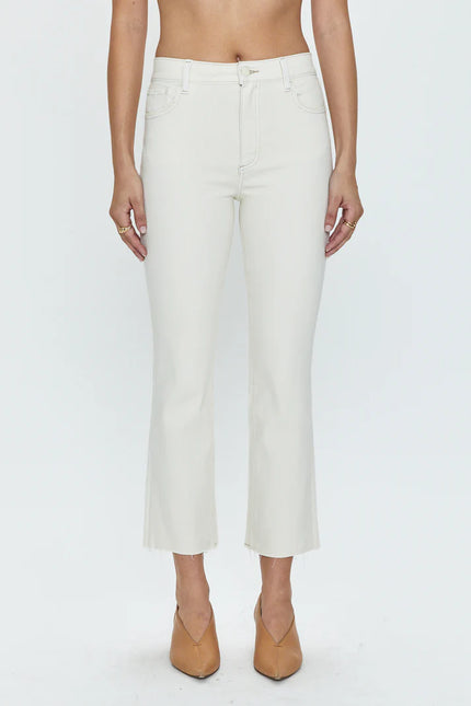 LENNON HIGH RISE CROP BOOT JEAN IN SAND STONE