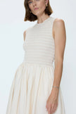 GLADYS SMOCKED BODICE DRESS OYSTER DRESS