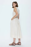 GLADYS SMOCKED BODICE DRESS OYSTER DRESS