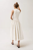 GLADYS SMOCKED BODICE DRESS OYSTER DRESS